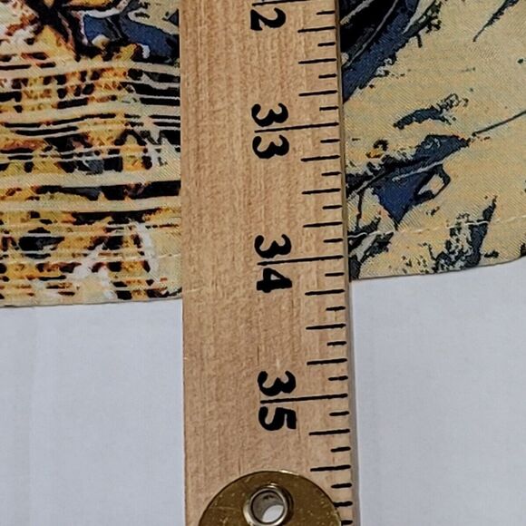 Morro Bay Mens Hawaiian Shirt XXL Yellow / Blue Flora Button Up S/S Viscose - Picture 9 of 10